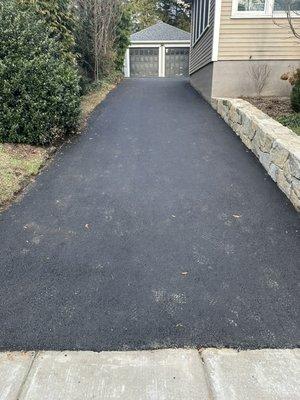 Brookline asphalt driveway replacement- after