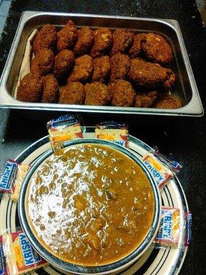 Homemade delicious Gumbo and salmon cakes