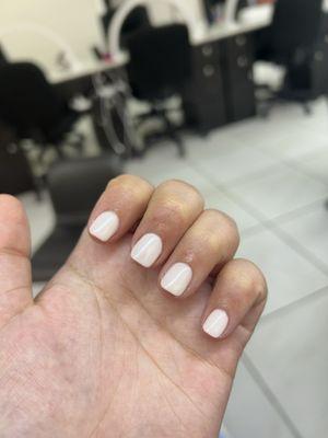 White nails with chrome