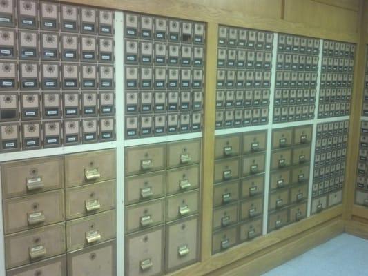 PO boxes that have been modified to use keys for access