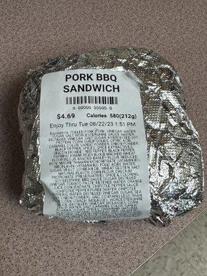 Pork BBQ sandwich