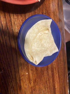 Extra tortillas that cost EXTRA