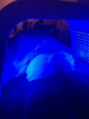 Blue light! Acne fighting, add to acne treatments to reduce inflammation and calm redness