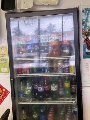 Soda fridge. They sell 2 liters.