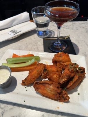 Chicken Wings and a Paper Plane (drink)