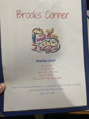 Menu cover