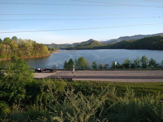 I'm not mad at the view at Hawg Wild BBQ & Catfish in Hiawassee, Georgia.