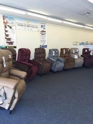 The largest selection in the area of lift chairs by Golden, talk about comfort!