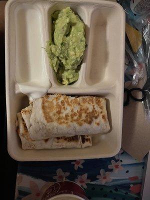 Quesadilla missing sides via UberEats