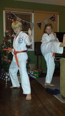 Kiddos getting their orange belts.