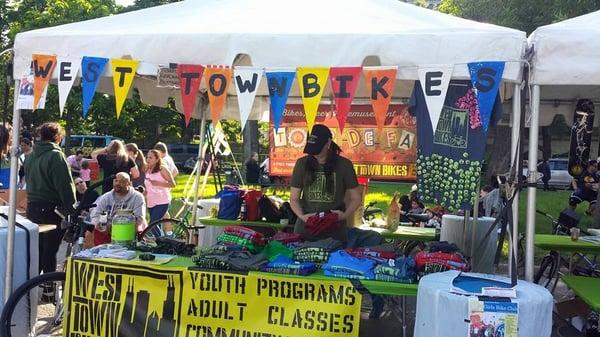 West Town Bikes tent