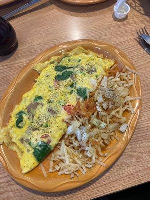 My awesome cheese free veggie omelette