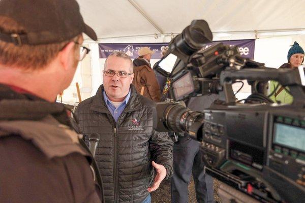 Chris Kuban being interviewed.