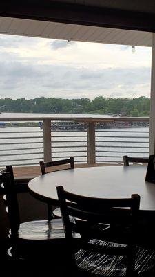 Outside deck overlooking lake