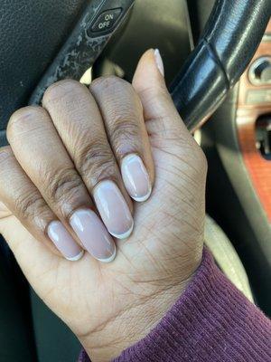 Gel manicure on natural nails