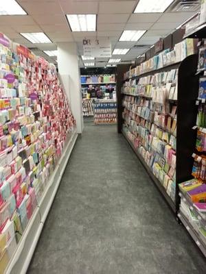 The cards department aisle