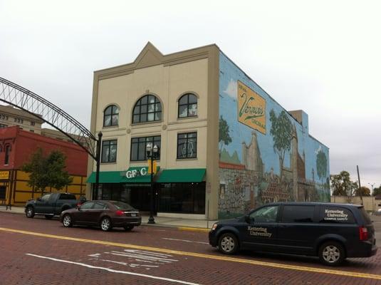 Exterior of GFAC. Check out the Vernor's mural on the side- a local landmark!