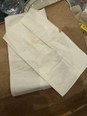 Dirty napkin in our to go order