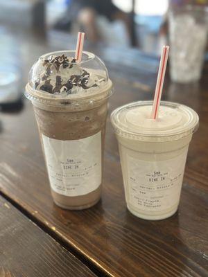 Mocha Frappe and Vanilla Frappe