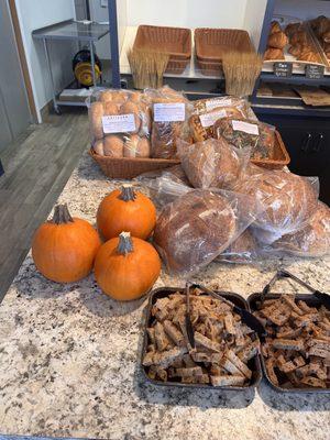 Breads breads and more breads Yum.