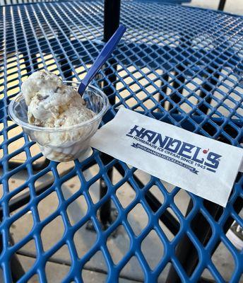 Coconut Caramel Delight with a nice Handel's branded napkin.