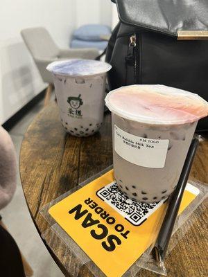 2 Taro Bubble Milk Teas!