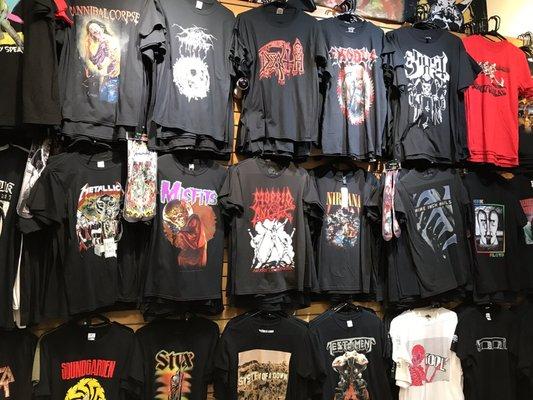 Back wall of "extra premium" or rare shirts.