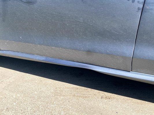 Dent to bottom of driver side door