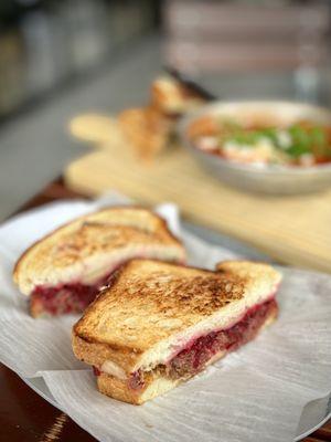 Beef short rib grilled cheese