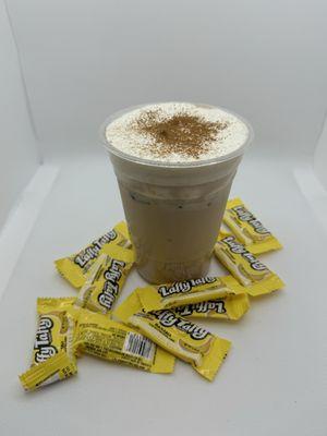 Vanilla Chai with crème de banana and banana cold foam. Another delicious drink that tastes even better with Almond milk!