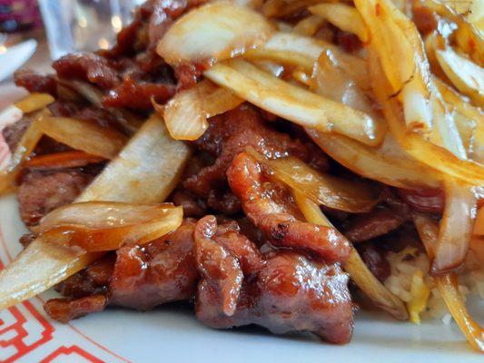 Close up of Mongolian Beef