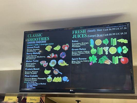 Smoothies and juices