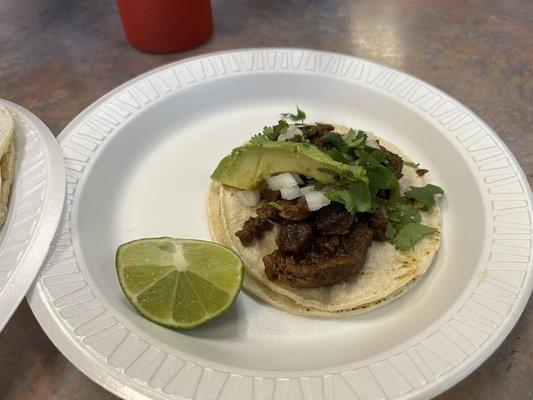 Taco with avocado