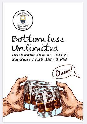 Bottomless drink at our new location- top Thai 55 carmine street ( every weekend sat and Sunday 11:30 am until 3 pm )