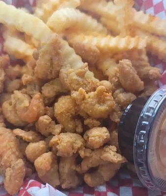 Popcorn shrimp basket