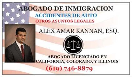 Spanish-speaking attorney; Offices in San Diego, CA and Chicago, IL.