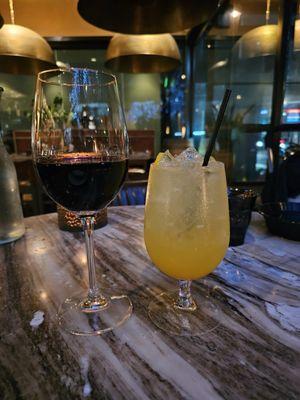 Wine and non alcoholic drink