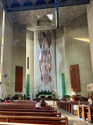 The altar at the front of the church