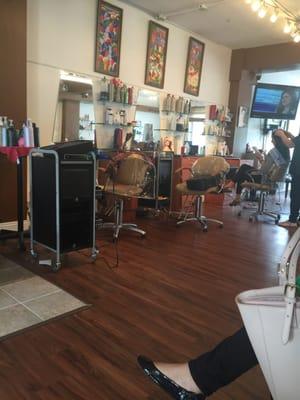 1/2 of the salon @ Dominican Legend - friendly & professional attitude neat & clean, up to date...