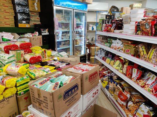 Besides dried goods, there are refrigerated items