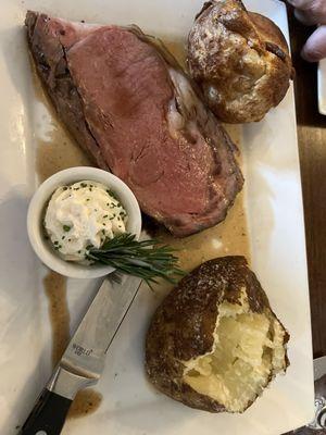 Medium Prime Rib, Baked Potato