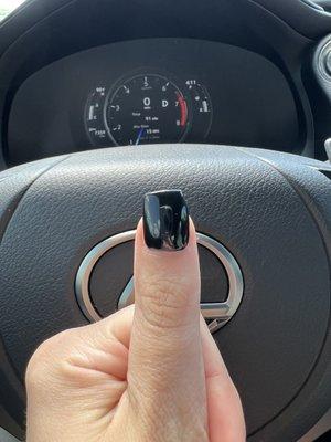 Uneven shape -- all of my nails look like this.