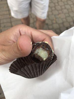 Inside of Key Lime Truffle