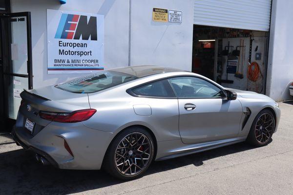 2023 BMW M8 Competition that we installed a European made, custom, lightweight Titanium performance exhaust system on.