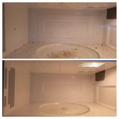 Before and After of inside microwave