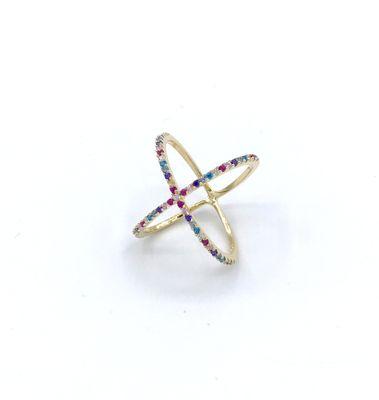 X Ring With Multi Crystals