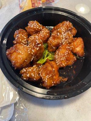 Very dry and nasty sesame chicken.