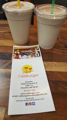 Pair of chocolate shakes and menu ($5.29 each, 10/22/21)