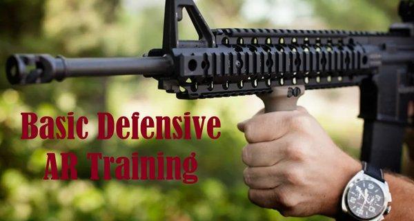 Defensive training using rifles, including ARs