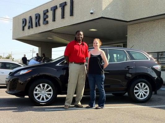 Kara wanted a fun and stylish new car, and Trent hooked her up with a Black Cherry Mica CX-7